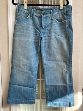 Citizens Of Humanity Light Blue Wide-Leg Crop Jeans